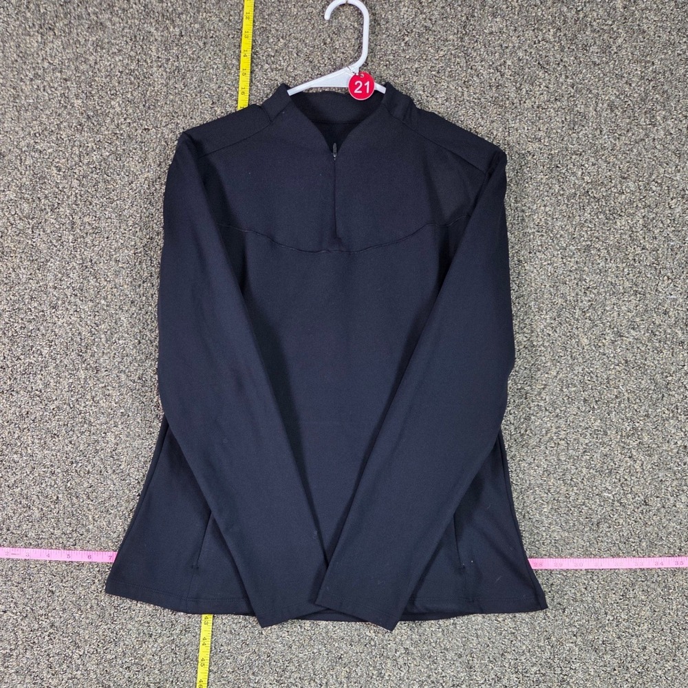 Baleaf Quarter Zip Pullover Womens Large Black Activewear Mock Neck Long Sleeve